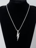 Electric Edge Lightning Bolt Pendant Necklace ( Sliver&Black)