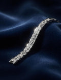 Men’s Silver Star Link Bracelet – Luxury Geometric Chain Bracelet