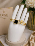 Modern Geometric Gold Bracelet Duo