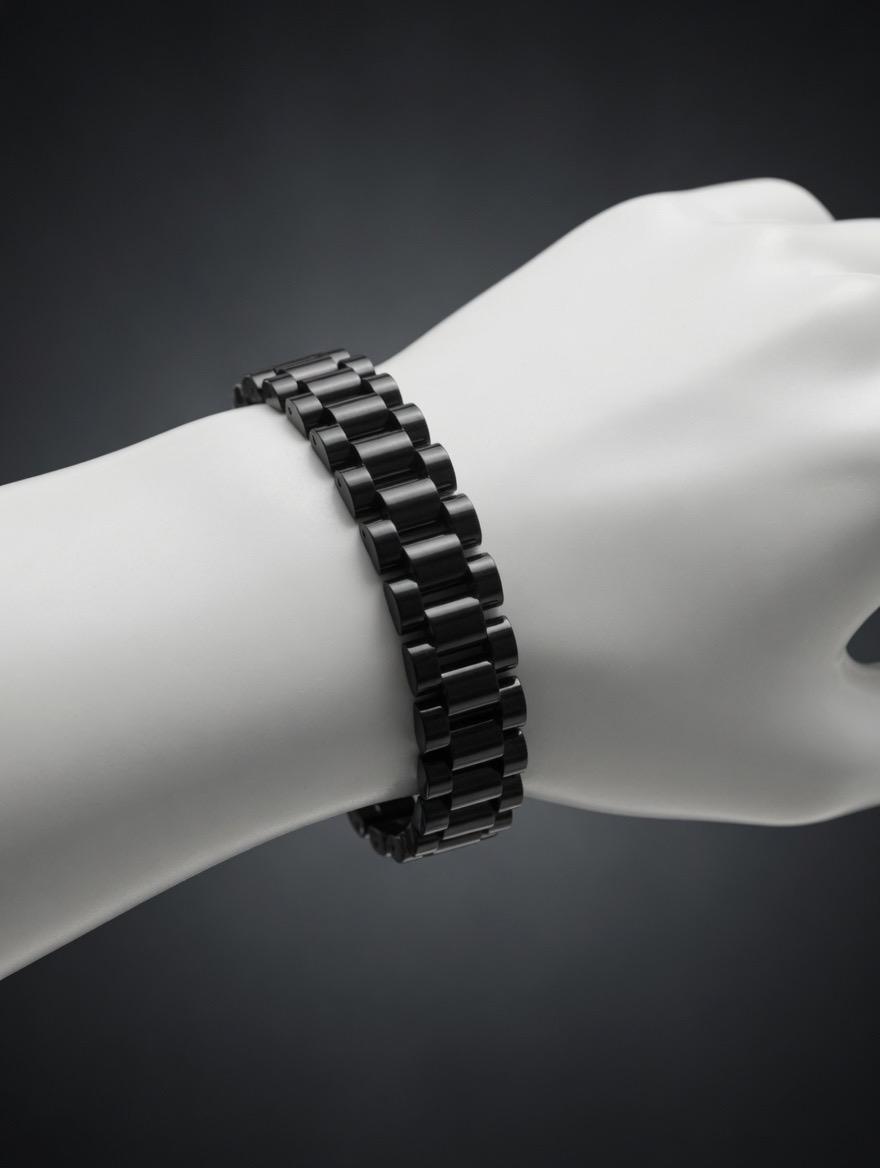 Modern Luxe Link Bracelet Collection (Black&Sliver&Gold&Gold,Sliver)