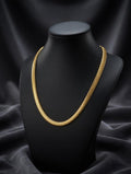 Luxury Herringbone Chain Necklace – Sleek Gold & Silver Flat Link Statement Chain