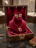 Royal Butterfly Ruby Crystal Jewelry Gift Set