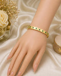 Emerald Accent Gold Link Bracelet