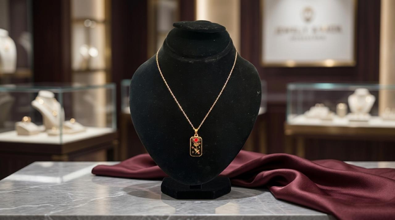 Elegant Gold Oval Pendant Necklace