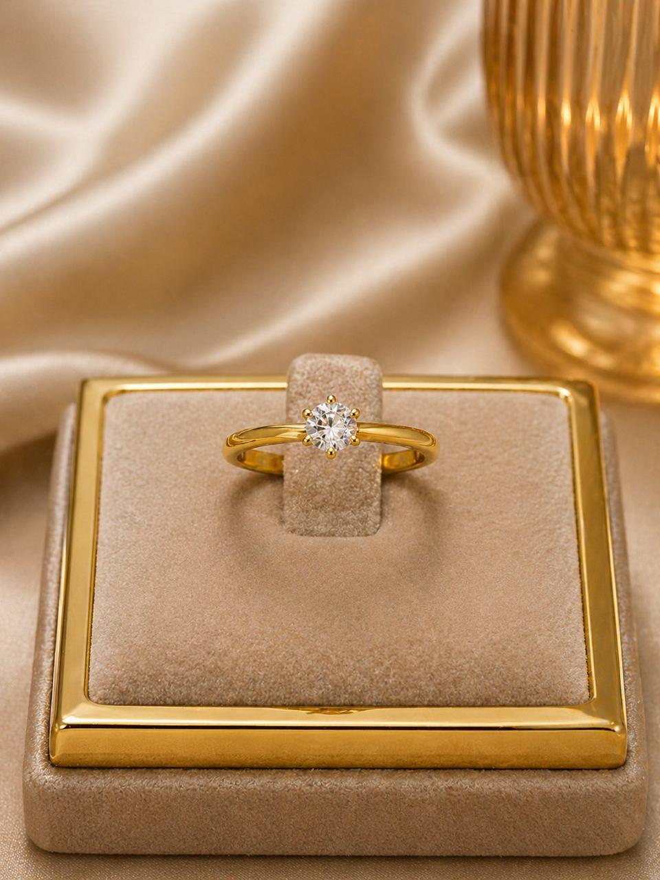 Classic Solitaire Gold Ring