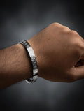 Sleek Greek Key Silver Cuff Bracelet