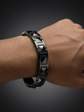 Pyramid Stud Link Bracelet (Sliver & Black)