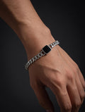 Modern Geometric Silver Link Bracelet