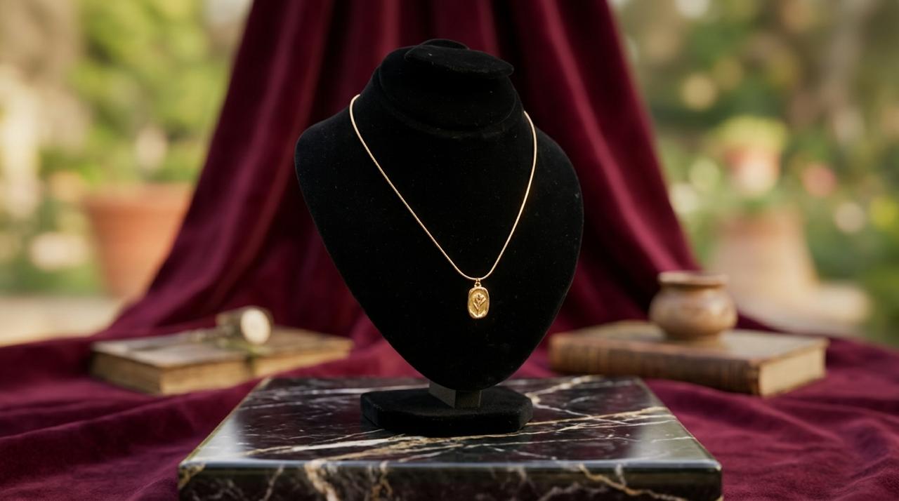 Elegant Gold Oval Pendant Necklace