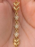 Elegant Gold Leaf Chain Bracelet with Sparkling Stone Accents