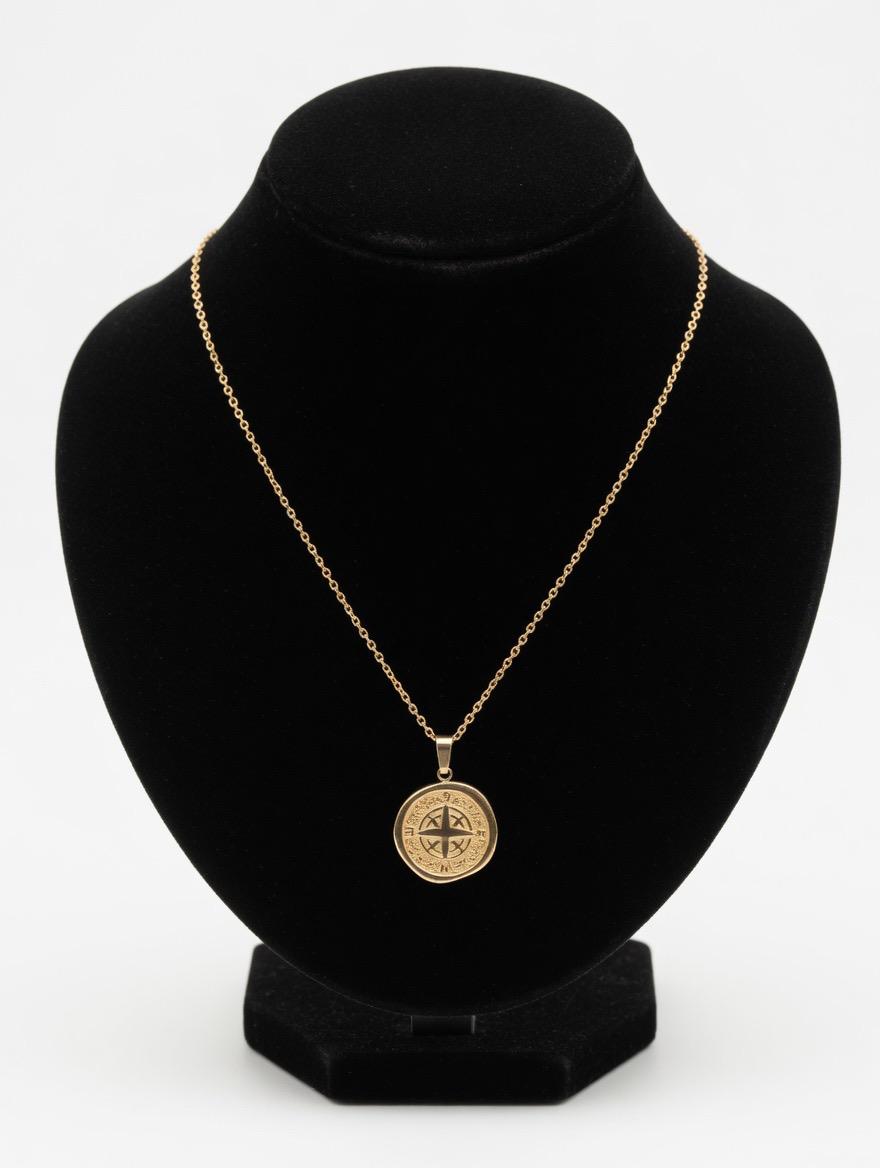 Vintage Coin Pendant Gold Necklace