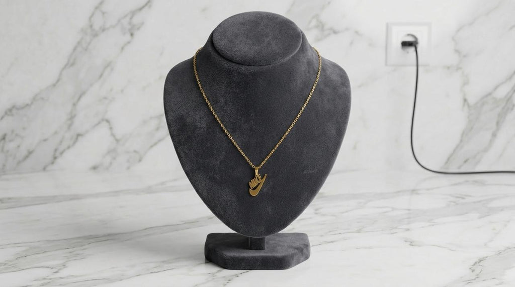 Nike style Gold Swoosh Pendant Necklace for Women