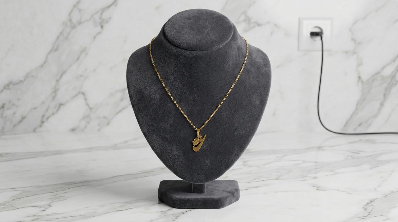 Nike style Gold Swoosh Pendant Necklace for Women