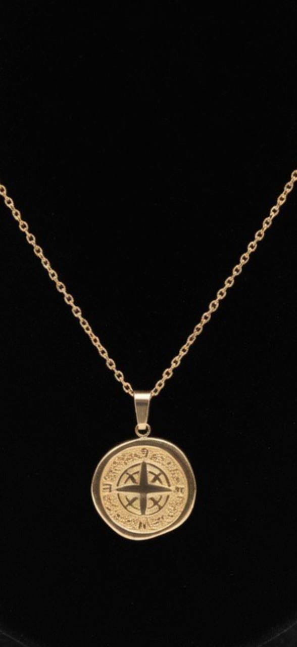 Vintage Coin Pendant Gold Necklace