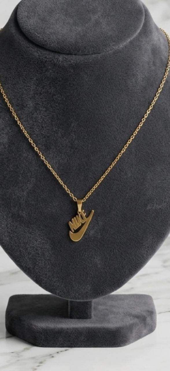 Nike style Gold Swoosh Pendant Necklace for Women