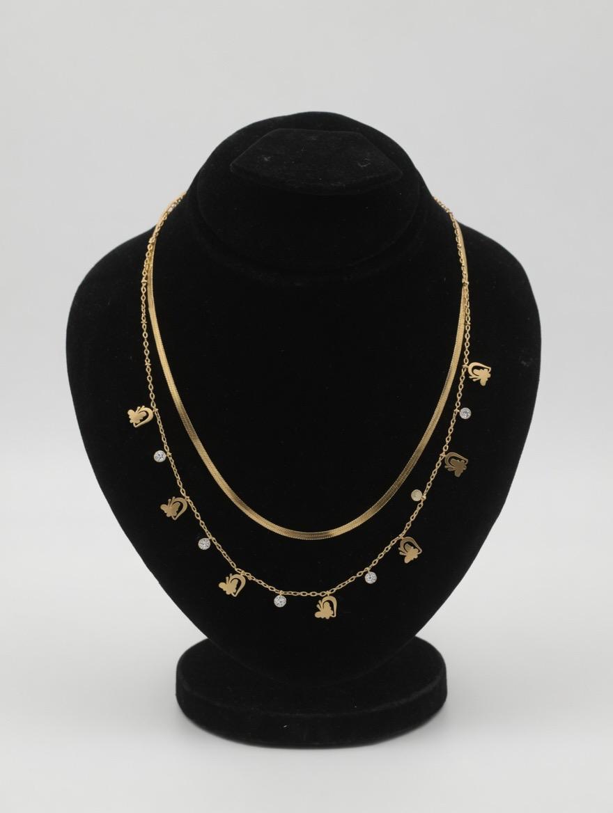 Elegant Layered Gold Charm Necklace Set for Women
