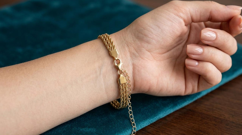 Elegant Multi-Strand Gold Chain Adjustable Bracelet