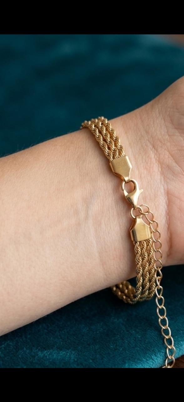 Elegant Multi-Strand Gold Chain Adjustable Bracelet