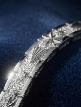 Men’s Silver Star Link Bracelet – Luxury Geometric Chain Bracelet