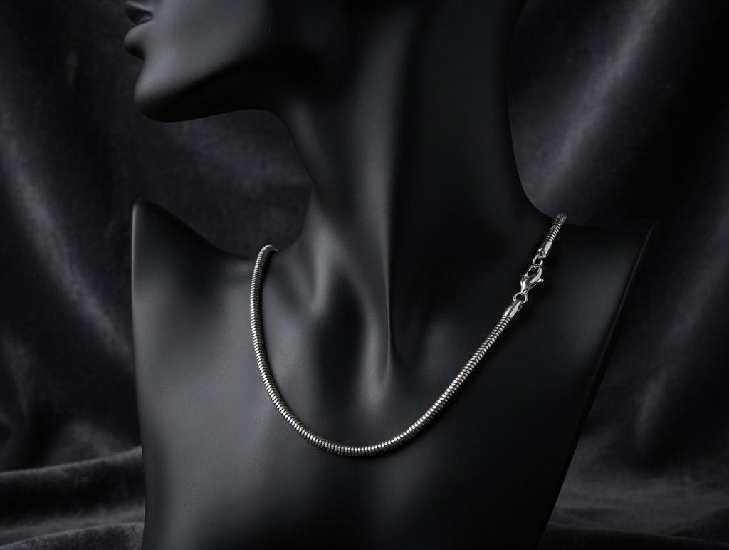 Men’s Silver Snake Chain Necklace – Sleek Minimalist Chain