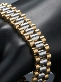 Modern Luxe Link Bracelet Collection (Black&Sliver&Gold&Gold,Sliver)