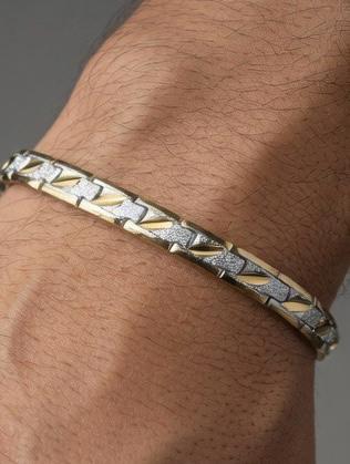 Men’s Silver Star Link Bracelet – Luxury Geometric Chain Bracelet