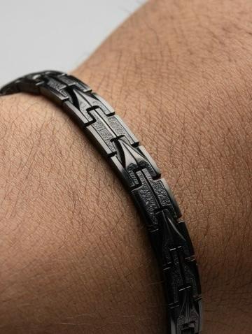 Men’s Silver Star Link Bracelet – Luxury Geometric Chain Bracelet
