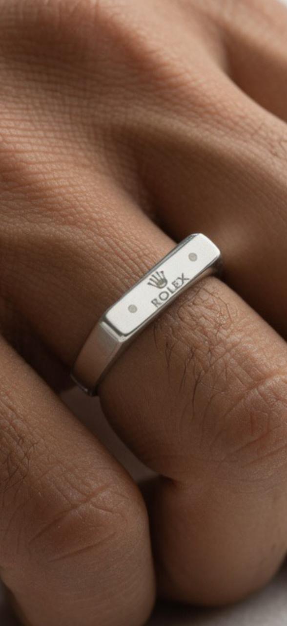Minimalist Rolex-Inspired Silver Statement Ring