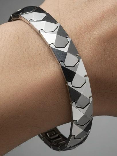 Silver Geometric Link Bracelet