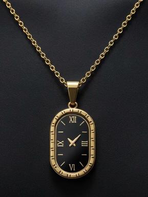 Timeless Elegance Clock Pendant Necklace