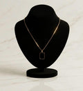 Minimalist Gold Rectangular Pendant Necklace