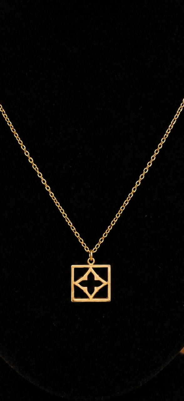 Elegant Geometric Square Pendant Necklace