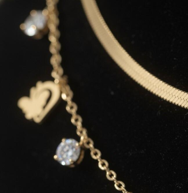 Elegant Layered Gold Charm Necklace Set for Women